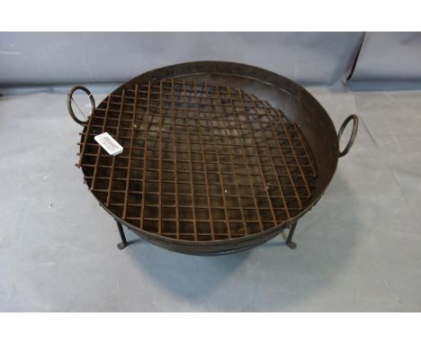 A Kadai style fire pit, with fire grate, H.48cm Diameter 87cm 