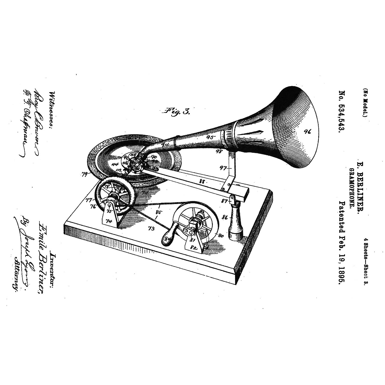 Rare Original Gramophone by Emile Berliner, 1890 onwards First series ...