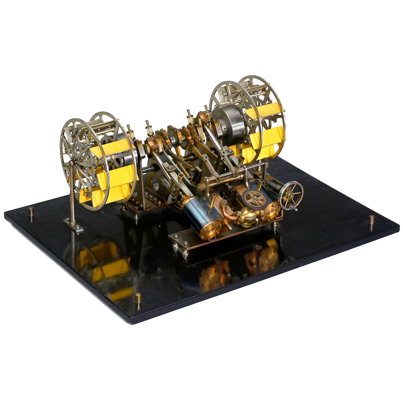 Precision Model of a Paddle Steamer Engine 2 cylinders, Stephenson