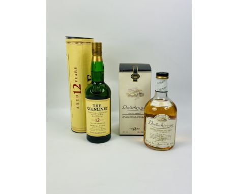 70cl Dalwhinnie Single Highland Malt Scotch Whisky in presentation box; 70cl The Glenlivet Pure Single Malt Scotch Whisky in 