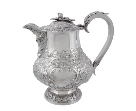 A George IV silver baluster coffee jug by Jonathan Hayne, London 1827   A George IV silver baluster coffee jug by Jonathan Ha