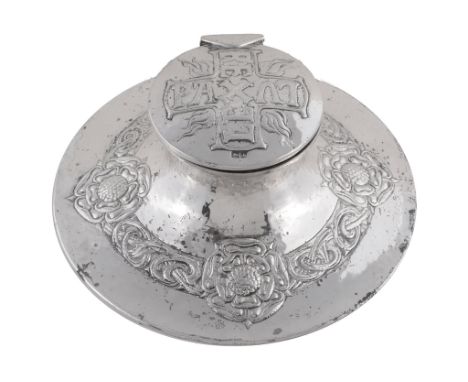An Arts and Crafts silver capstan inkwell by Omar Ramsden  &  Alwyn Carr   An Arts and Crafts silver capstan inkwell by Omar 