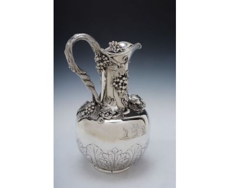 A fine George IV silver baluster claret jug by John Bridge, London 1827   A fine George IV silver baluster claret jug by John