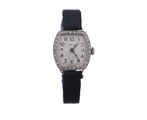 Rolex, a lady's 18 carat white gold wristwatch, no   Rolex, a lady's 18 carat white gold wristwatch,   no. C 6 38674, import 