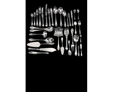 An Austro-Hungarian silver Georgian or Queen Anne pattern table service by...   An Austro-Hungarian silver Georgian (B) or Qu