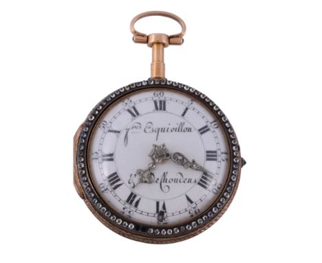 Fres Esquivillon  &  De Choudens, a gold and enamel pair cased pocket watch, no   Fres Esquivillon  &  De Choudens, a gold an