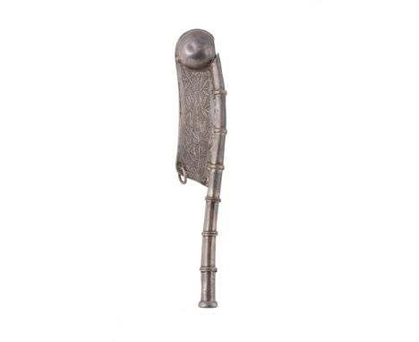 A Chinese export silver bosun's call, unmarked, late 19th century   A Chinese export silver bosun's call,   unmarked, late 19