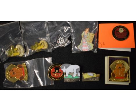 A Wade Collector's Club enamel pin badge; others similar; a Felix the Cat pin badge (11)