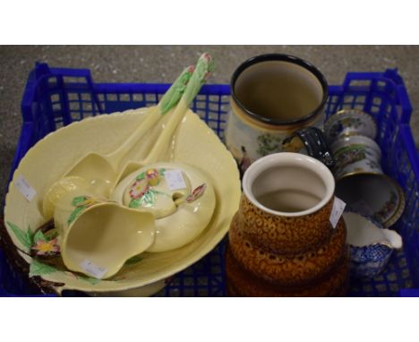 Ceramics - a Carltonware salad bowl and servers; sauce pot and jug; a Denby Glyn colledge fox hunting tankard, signed; etc qu