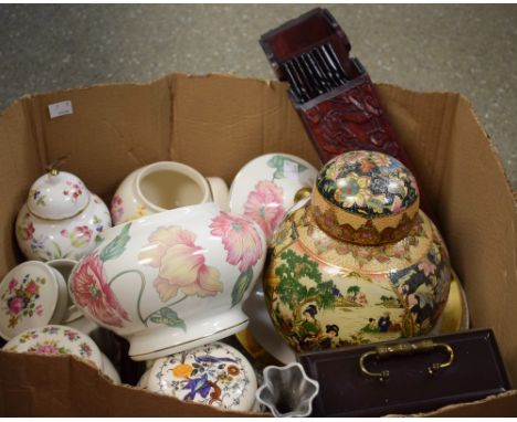 Ceramics and collectables - a Fenton China ginger jar, four others; a Satsuma style ginger jar; a carved Chinese chopstick bo