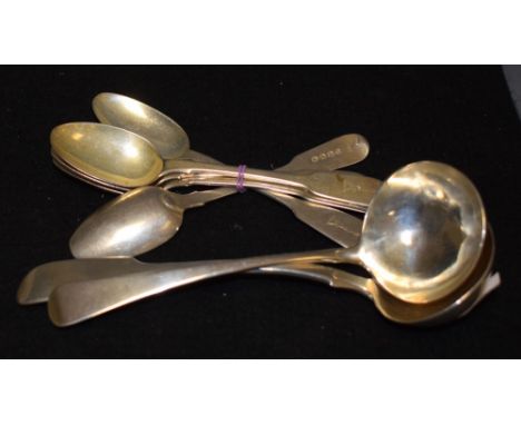 A George III silver sauce ladle, London 1800, sponsor's mark Thomas Streetin; a Victorian fiddle pattern sauce ladle, London 