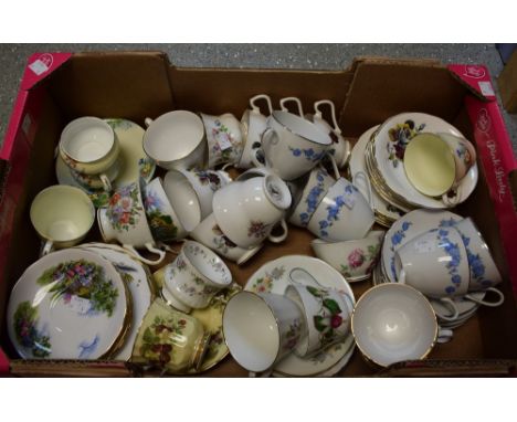 Ceramics - a Colclough tea set for six comprising cups, saucers and side plates; other teaware including Aynsley, Royal Winds