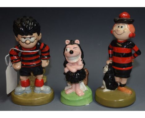 A Wade Collector's Club Beano blow-up Dennis the Menace figure; another, Gnasher; another, Minnie the Minx (3)