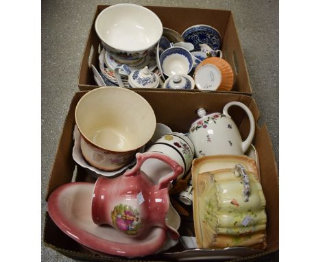 Ceramics - a Crown Ducal pedestal fruit bowl, Oriental pattern; a set of six Wood & Sons Yuan pattern oval plates; an Eschenb