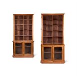 TWO FIGURED WALNUT BOOKCASES, BY EDWARD BULMER, OF RECENT MANUFACTURE