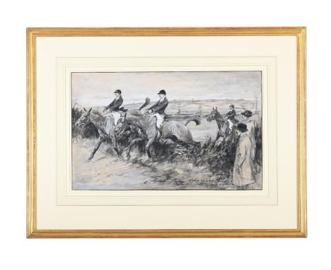 GEORGE DENHOLM ARMOUR (BRITISH 1864-1949)  THE HUNT Pen, ink, and wash Signed, dated '1920', and inscribed 'WISHING YOU A HAP