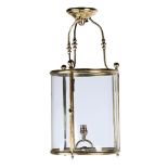 A BRASS CYLINDRICAL HALL LANTERN, CIRCA 1900