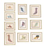 λ FIONA SAUNDERS (BRITISH B. 1965)STUDIES OF EXOTIC SHOES