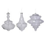 THREE HANDBLOWN GLASS LIGHT FITTINGS BY LASVIT, MODERN