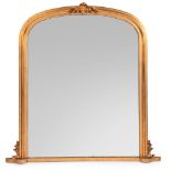 A GILTWOOD AND GESSO OVERMANTEL MIRROR, IN VICTORIAN STYLE, 20TH CENTURY