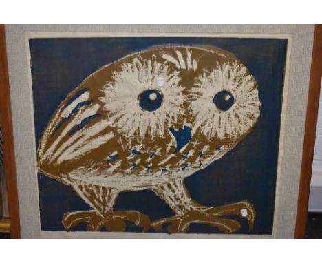Elizabeth Hargrave, (20th century), a Ltd Ed print, silk screen, Owl, signed and dated 1967 and attributed verso num 1/3, 62 