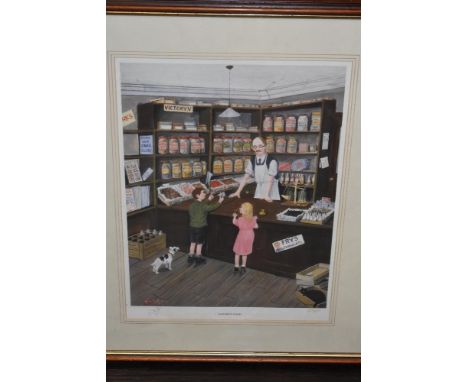 Tom Dodson, (contemporary), after, a Ltd Ed print, Saturday Penny, num 335/500, 43 x 32cm, mounted framed and glazed, 60 x 50