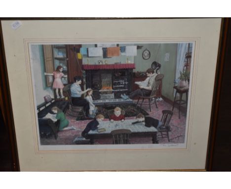 Tom Dodson, (contemporary), after, a Ltd Ed print, parlour life, signed and  num 245/850, 33 x 42cm, mounted framed and glaze