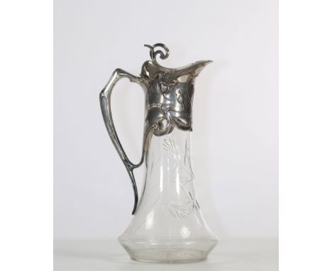 Art-Nouveau crystal jug, silver frame, circa 1900Sizes: H=300mm D=150mmWeight (K): 1,34kgCondition: at first glance - good co