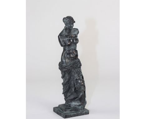 Salvador Dali"Venus de Milo with drawers" Bonze with Florentine green patina Signed"Salvador Dali"Sizes: H=200mm L=55mmWeight