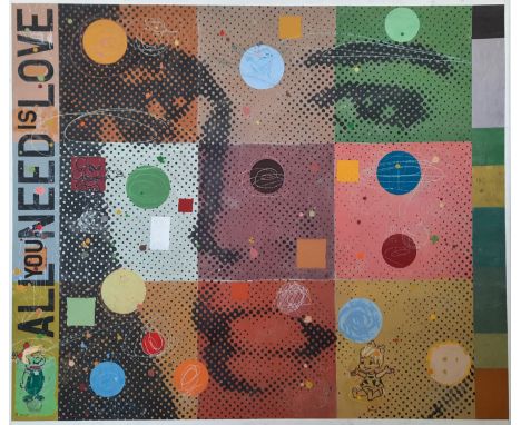 painting  - Spiller -David - All you need is love - 1995 - Cotthem Gallery (Knokke - H. Van Impe) - 213cmx183cmSizes: H=1830m