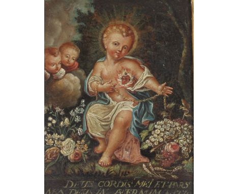 17th century oil on copper painted with a fine scene of cherubsSizes: Cadre H=280mm L=240mm Peinture H=120mm L=90mmWeight (K)