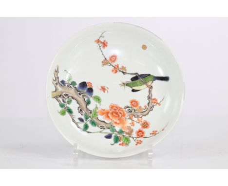 China Kangxi porcelain plate decorated with a trendy bird (restauraton)Region: CHINASizes: D=200mmWeight (K): 0,25kgCondition