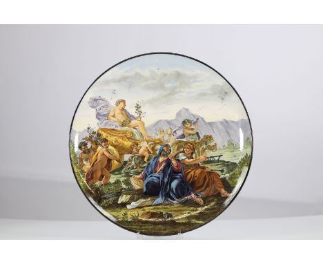 Ginori large dish painted with an antique sceneWeight (K): 2kgCondition: at first glance - good condition - no restoration - 