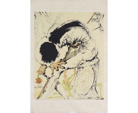 Salvador Dali"Don Quixote overwhelmed" 1956-1957 Lithograph on Arches wove paper Signed"Dali"Sizes: Cadre H=1030mm L=805mm Li