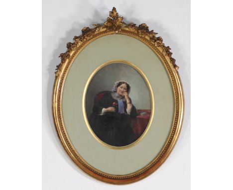 Painting"the lady with the rose" late 19thSizes: H=490mm L=370mm peinture H=230mm L=180mmWeight (K): 1,4kgCondition: At first