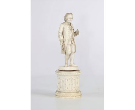 Dieppe sculpture representing a notable probably from the French revolutionSizes: H=210mm L=70mmWeight (K): 0,23kgCondition: 