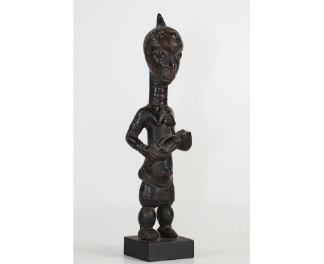 Africa wooden statue dark patina Democratic Republic of Congo 20thSizes: H=260mm L=75mmWeight (K): 0,167kgCondition: At first