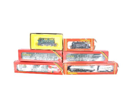 Hornby OO gauge model railway steam locomotives, six including ref. R515 GWR 0-6-0 class 8750 pannier tank locomotive no.8751