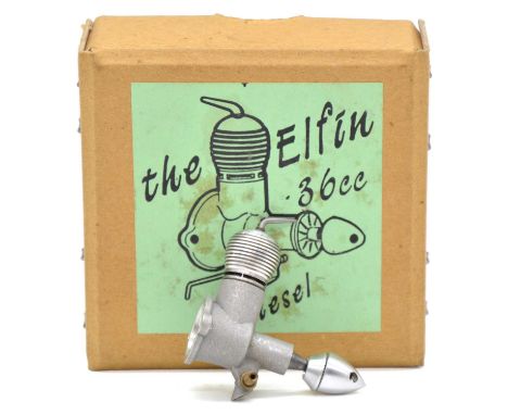 A Dave Banks 1/5 scale replica of an Elfin .36cc diesel engine, boxed