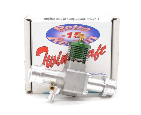 A retro Redfin Twin Shaft diesel aero model aircraft engine, boxed