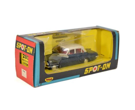 Tri-ang Spot-on Toy model 280 Vauxhall Cresta, blue body, white roof, boxed.