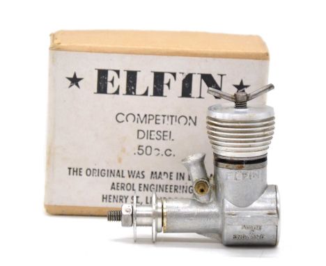 An Arne Hende replica of an Elfin .50 competition diesel engine, boxedCondition report:LOT AMENDMENT: The box was incorrectly
