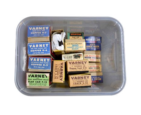 Sixteen OO and HO gauge model railway freight wagon and passenger coach kits, including Varney, Airfix and Mantua, some built