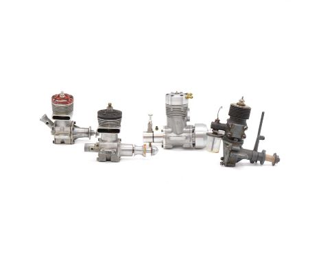 Four glow aero model aircraft engines, including K&amp;B 7.5; ETA 29; and othersQty: 4