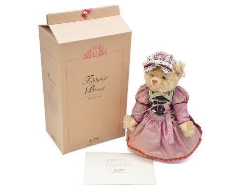 Steiff teddy bear, Teddybar Braut / Bride, blond, 31cm, boxed with certificate, limited edition, 50/500. 