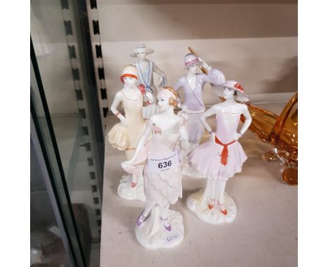 Royal Worcester - 5 figurines from The 1920s Vogue Collection:  Bea, Clara, Annie, Kitty and Minnie