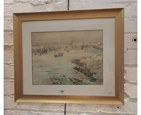 R W Payne (20th century), 'Summer Afternoon, Mevagissey', watercolour, harbour scene, 37.5cm x 28cm, signed to lower right, f
