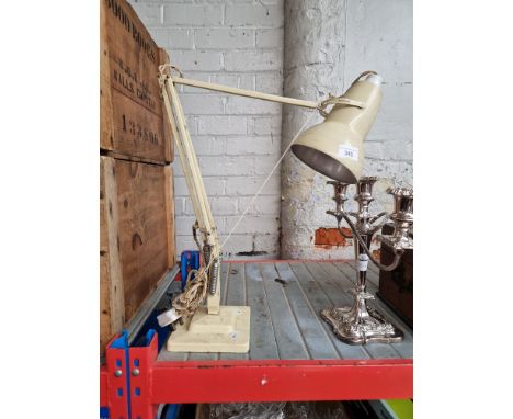 A Herbert Terry &amp; Sons Ltd. Anglepoise double stepped cream table lamp 