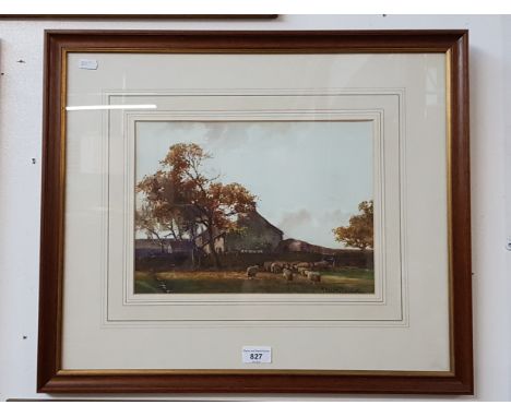 George Hamilton Constantine (1878-1967), watercolour, rural scene with farmhouse and sheep, 32cm x 23cm, signed to lower righ