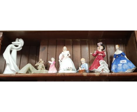 7 figurines including 4 by Royal Doulton - Patricia (HN3365 figure of the year 1993), Joanne (HN3422), Nina (HN2347) and My F